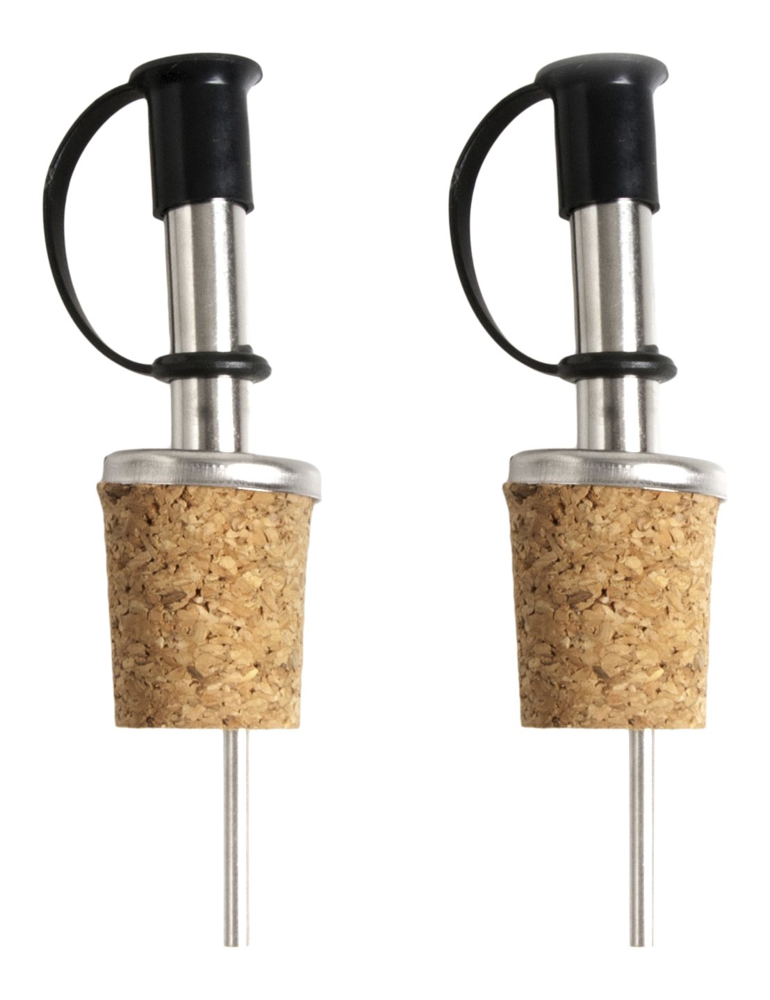 Excelsa Chopping Boards Pack of 2 Universal Bottle Stoppers Cork for Oil, Cork, Cork, 2 X 2 X 9.5 cm