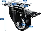 LMS Data 4 Pack 50mm Heavy Duty Swivel Castor Wheels 200KG Black 2 Brakes view 5