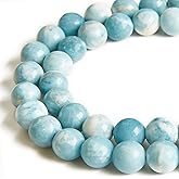 100pcs 8mm Larimar Beads Natural Gemstone Beads Round Loose Beads for Crafting and Jewelry Making