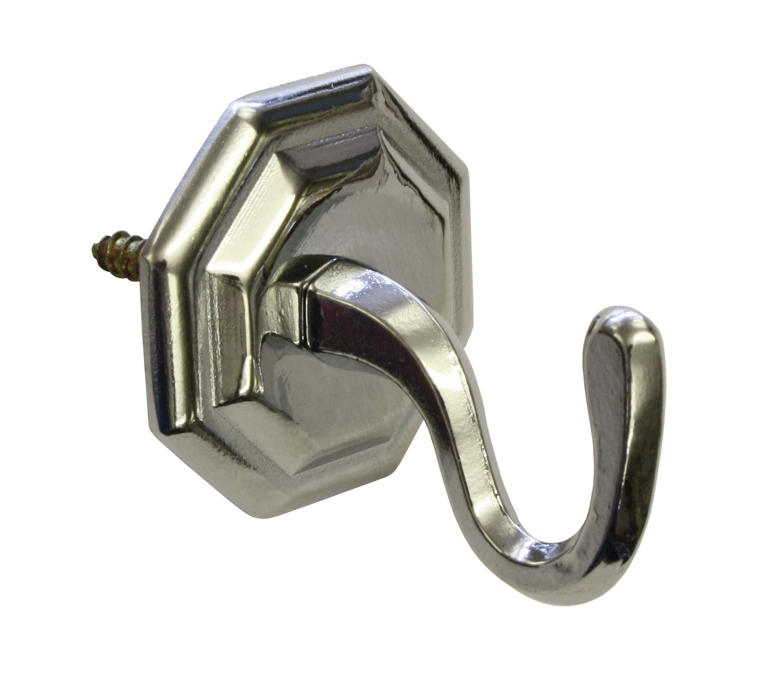 GARDINIA Decorative hooks for curtains and curtains, tiebacks for screws, classic, 1 piece, length 4 cm, metal, chrome — image 1