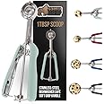 GORILLA GRIP Stainless Steel Cookie Scoop for Baking, 1 TBSP, Multipurpose Melon Baller, Meatball Spring Scoops, Perfect Portion Sizes, Easy Food Release, Scooper Size 60, BPA-Free Kitchen Tool, Mint