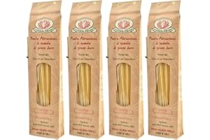 Rustichella d'Abruzzo Bucatini (Pack of 4), 500g Each - Classic Italian Pasta with a Hole - Perfect for Amatriciana Sauce - Artisan Pasta from Abruzzo
