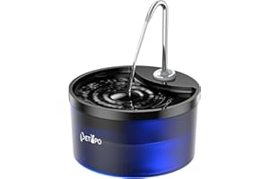Petlipo Cat Water Fountain, 3L/100oz Pet Water Fountain for Cats Indoor, Automatic Cat Water Fountain Dog Water Dispenser, Super Silent Kitty Spout with Alert Light, BPA-Free (Black, Plastic)