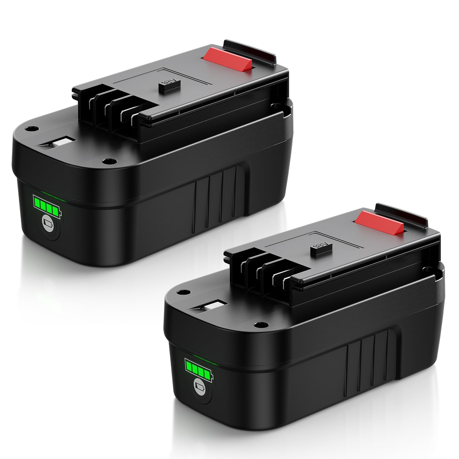 Photo 1 of 2Pack 6.5Ah Replace for Black and Decker 18V Battery Replacement, Compatible for Black and Decker 18V Battery HPB18 HPB18-OPE 244760-00 Lithium Ion Battery