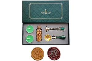 Fancy Letters A Wax Seal Stamp Set, YOSENLING European Style Wax Seal Stamp Kit Gift Box Set, Vintage Personalized Wax Seal S