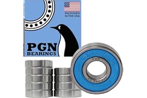 PGN - 608-2RS Sealed Ball Bearing - 8x22x7 - Lubricated - Chrome Steel (10 PCS)
