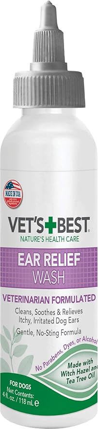 vet's best ear relief wash & dry for dogs