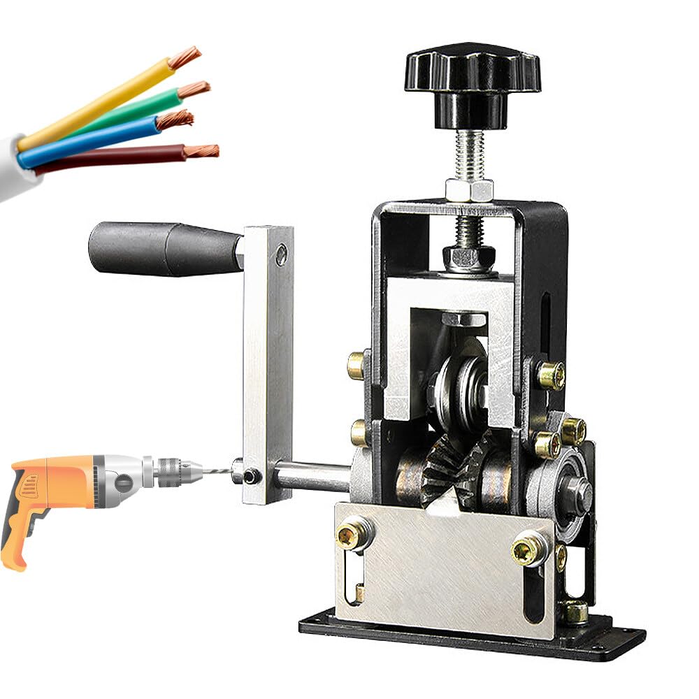 Manual Wire Stripping Machine, TGKYK Wire Stripper Tool with Hand Crank or Drill Powered, Adjustable Cable Stripper Tool, Efficiently Cable Stripping Machine for 1-20 mm Scrap Copper Recycling