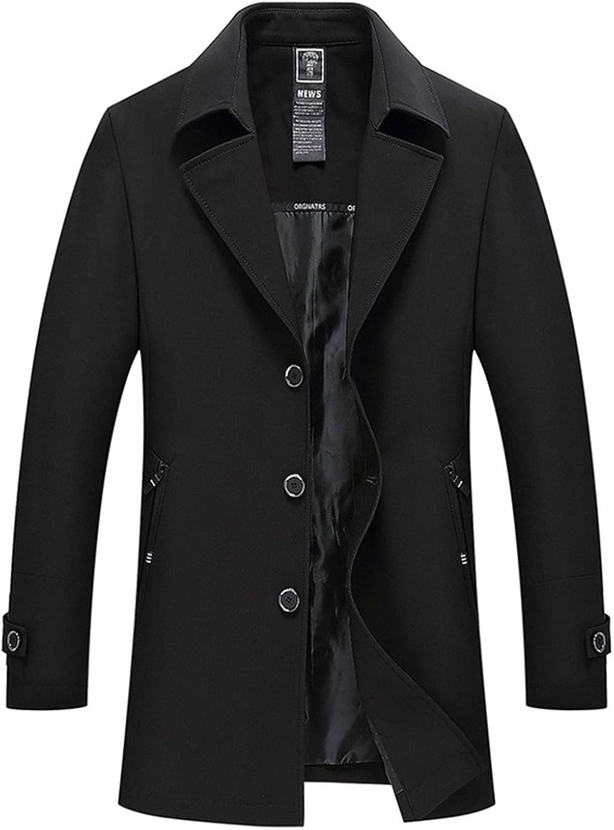 Mens Spring Autumn Trench Coat Outerwear Jacket Windbreaker Long Windcheater Freestyle Coat