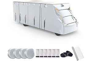 SELIMON 300D Top Class C RV Cover with Waterproof PU Coating Rip-Resistent & Anti-UV Winter Camper Cover Fits 23' to 26' Motorhome
