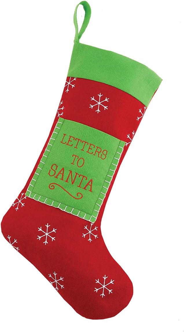 Peking Handicraft Letters to Santa Felt Stocking, 10x21