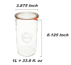 Weck Jar 974 - 1.5L Glass Jars with Large Storage