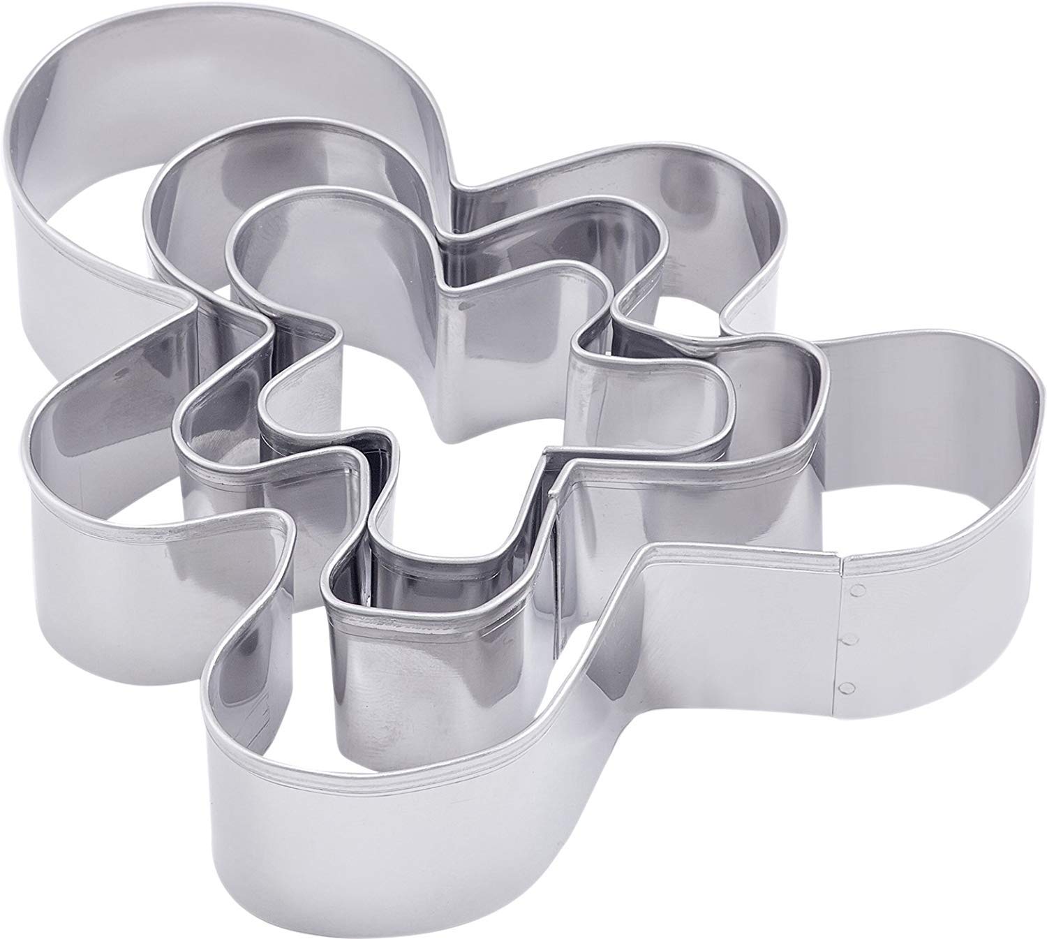 Dr.Oetker "Christmas Gingerbread-Man Cookie Cutter, Stainless Steel, Silver, 13 x 11 x 3 cm, Set of 3