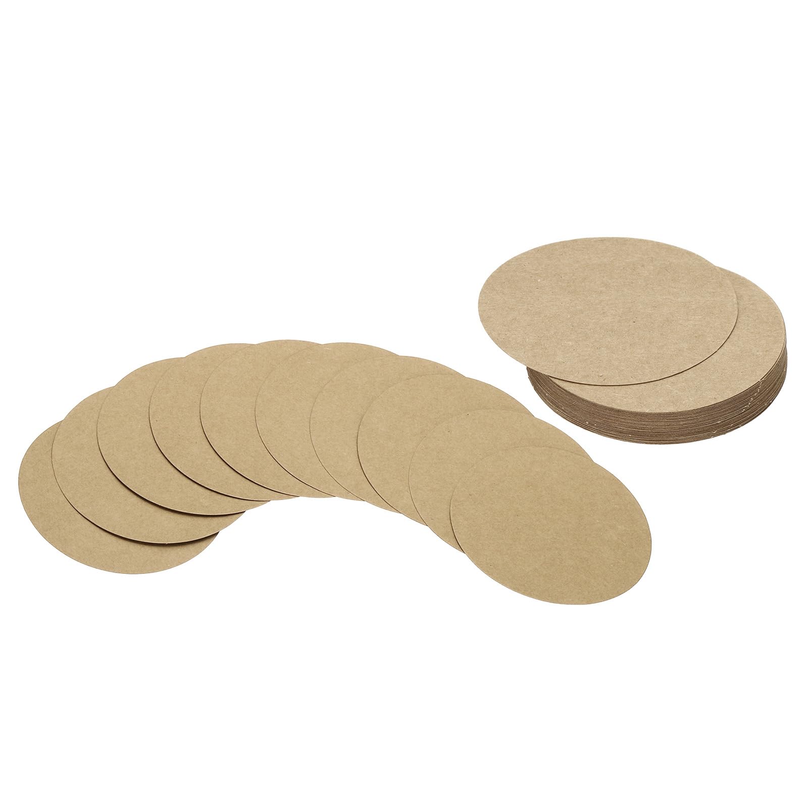 PATIKIL 3inch Circle Card Stock, 36Pcs Round Shape Cutouts Paper Thick Cardstock Coaster for DIY Craft Projects Classroom Bulletin Board Decor, Kraft Color