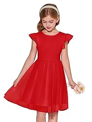 Haloumoning Girls Tutu Dress Ruffle Short Sleeve