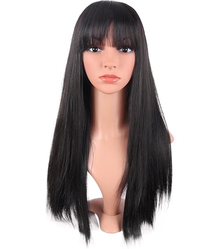 NEW Bag ! Map of Beauty 24 Inch Long Hair Straight Wig Black Amazon.com : MapofBeauty 24 Inch/60 cm Long Straight  main image 3