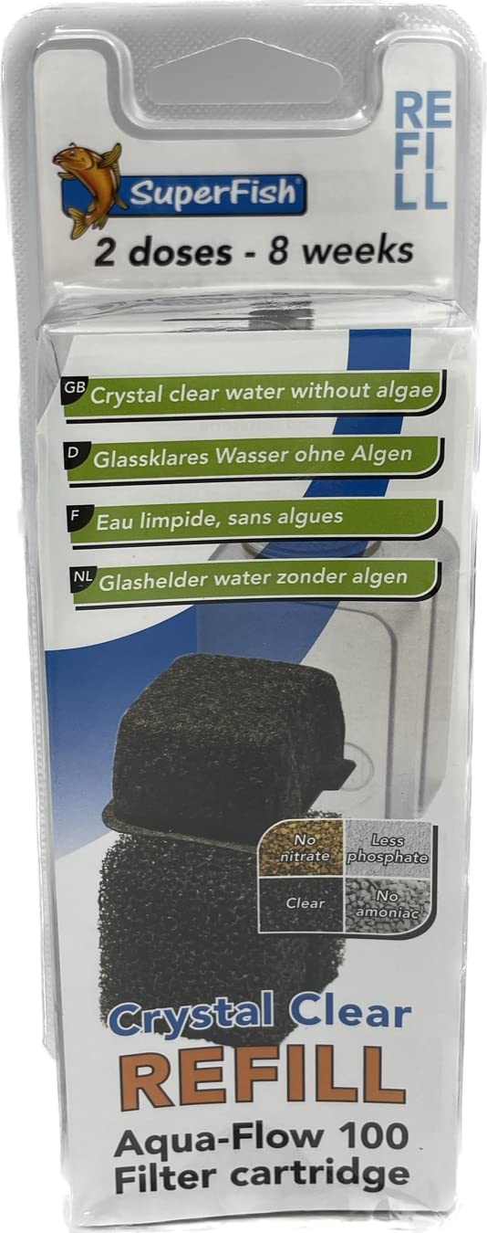 Superfish Aqua Flow 100 Crystal Clear Aquarium Fish Tank Filter Refill Sponge