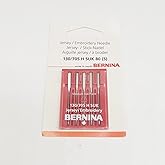 YICBOR Pack of 5pcs Jersey/Embroidery Needles 130/705 H for Bernina Sewing Machines (130/705 H SUK 80)