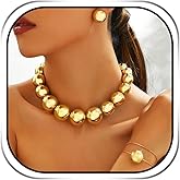 Sixexey Gold African Jewelry Set Bib Statement Jewelry Africa Beaded Costume Jewelry for Women