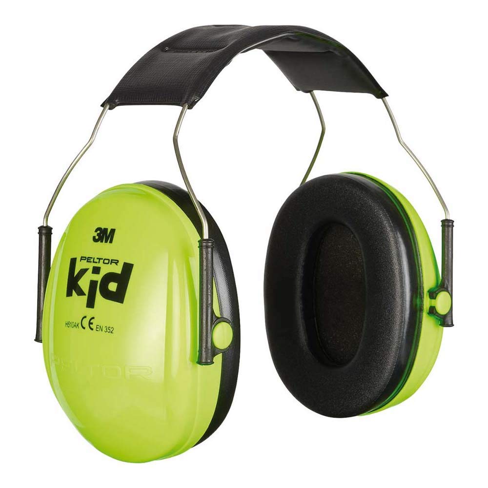 3M Peltor Kid Earmuffs with Headband, 27 dB, Neon Green – Ear defender with comfortable wear for children - 1x Ear Protector in neon green