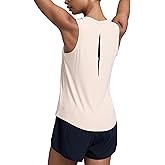 CRZ YOGA Cloudweight Open Back Workout Tops for Women Lightweight High Neck Athletic Gym Tank Soft Running Sleeveless Shirts