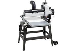 VEVOR 16" Drum Sander with Stand & Extension Tables, 1.5HP 1720RPM Dual Motor Drum Sander for Woodworking - Variable Speed Conveyor Belt, 4" Dust Collection Port for Cabinet & Furniture Finishing