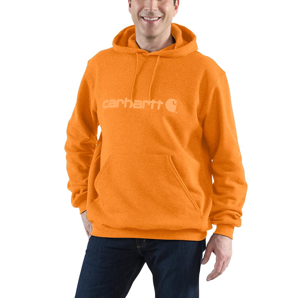 Carhartt Men's Loose Fit Midweight Logo Graphic Sweatshirt, Marmalade Heather, Medium Image