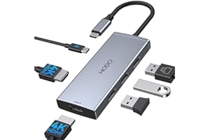 HODO Docking Station to Dual HDMI Monitors Adapter, USB C to Dual HDMI Adapter for Laptops Docking Station Dual Monitor with Dual HDMI 4K 60 Hz,PD,3 USB Port Compatible for HP Elitebook,Dell XPS 13 15 etc