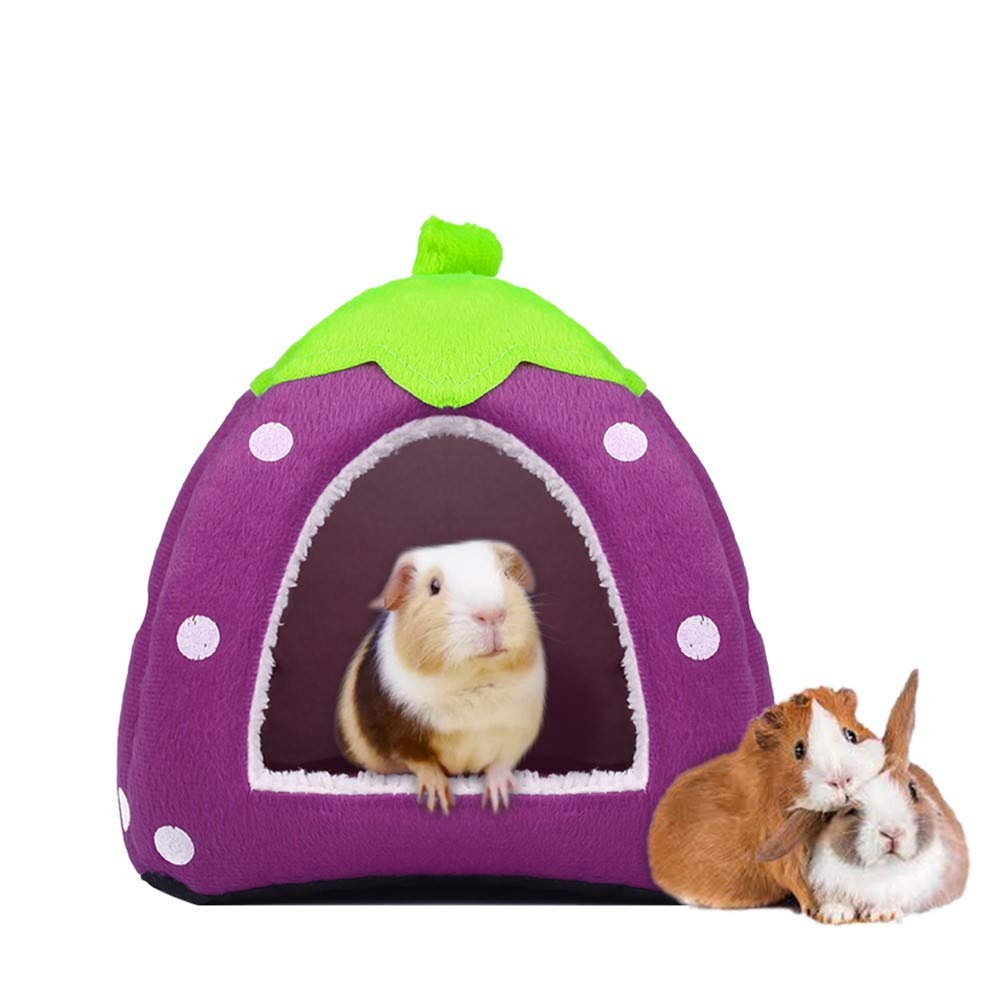 Spring Fever Removable Waterproof Bottom Small Pet Bed for Hamster Guinea Pig Rabbit Cat Dog (S (30 * 30 * 32 cm), Purple)