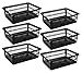 6 Pack - Plastic Storage Organizing Baskets, Food Pantry Closet Shelves Large Organizer Bins, 15