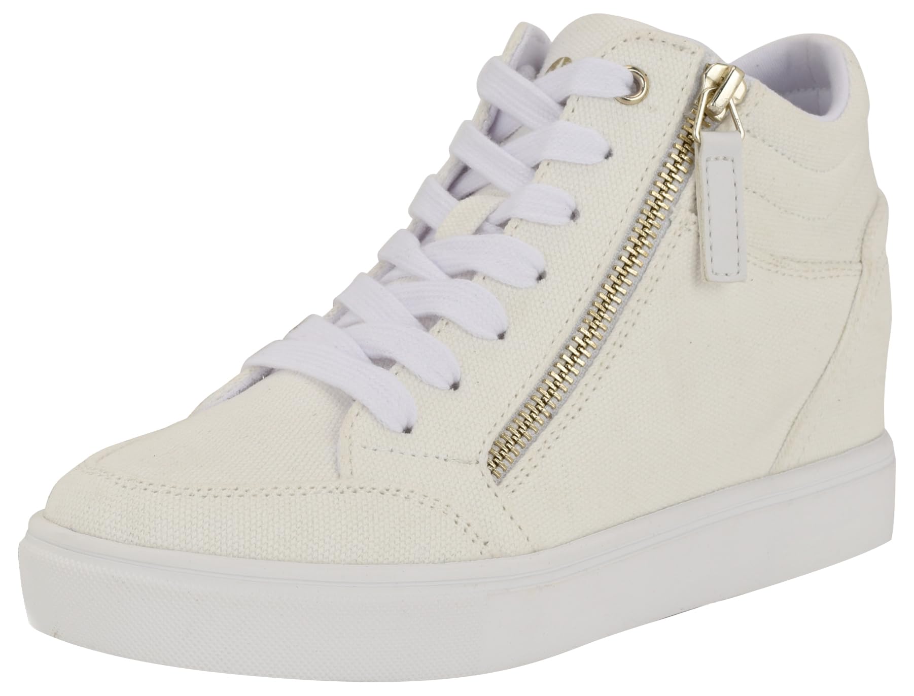 Nine West Women’s Tons Wedge Sneaker, White 142, 7