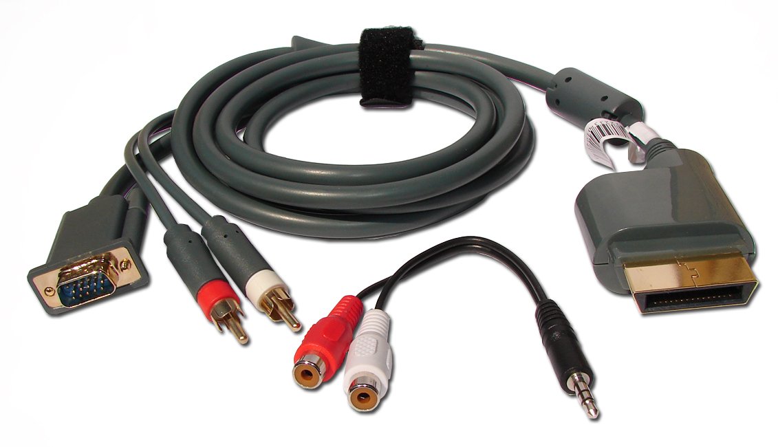 Global Game Gear VGA Cable for Xbox 360 with stereo audio