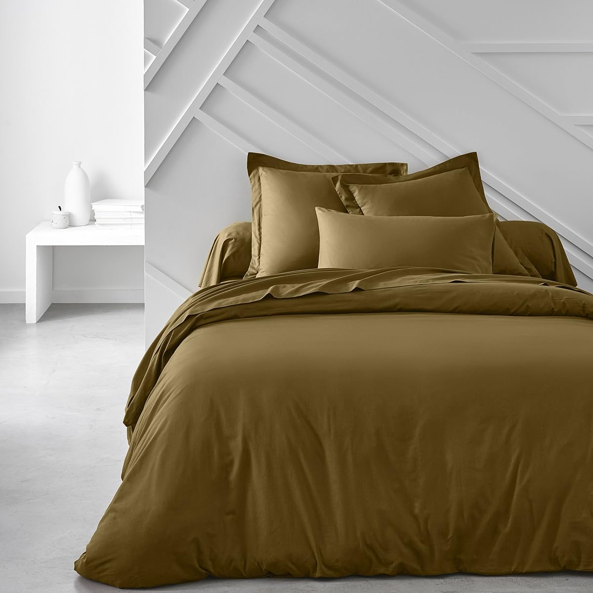 MAELSA Fitted Sheet, 160/200 + 30 cm, Cotton, Today Essential Bronze, 160/200