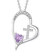 RAODA I Am a Child of God Necklace Baptism First Communion Gifts for Girls initial heart necklace 4-6 girls' birthstone jewelry for girls 6-8 Heart Cross Gifts 18K White Gold Plated Necklace for Teen Girls Goddaughter Daughter