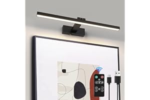 ZitoStory Black Battery Operated Picture Light with Remote,Wireless Dimmable Art Lights for Paintings Rechargeable Gallery Light Artwork Lighting for Canvas, Portrait (12Inch)