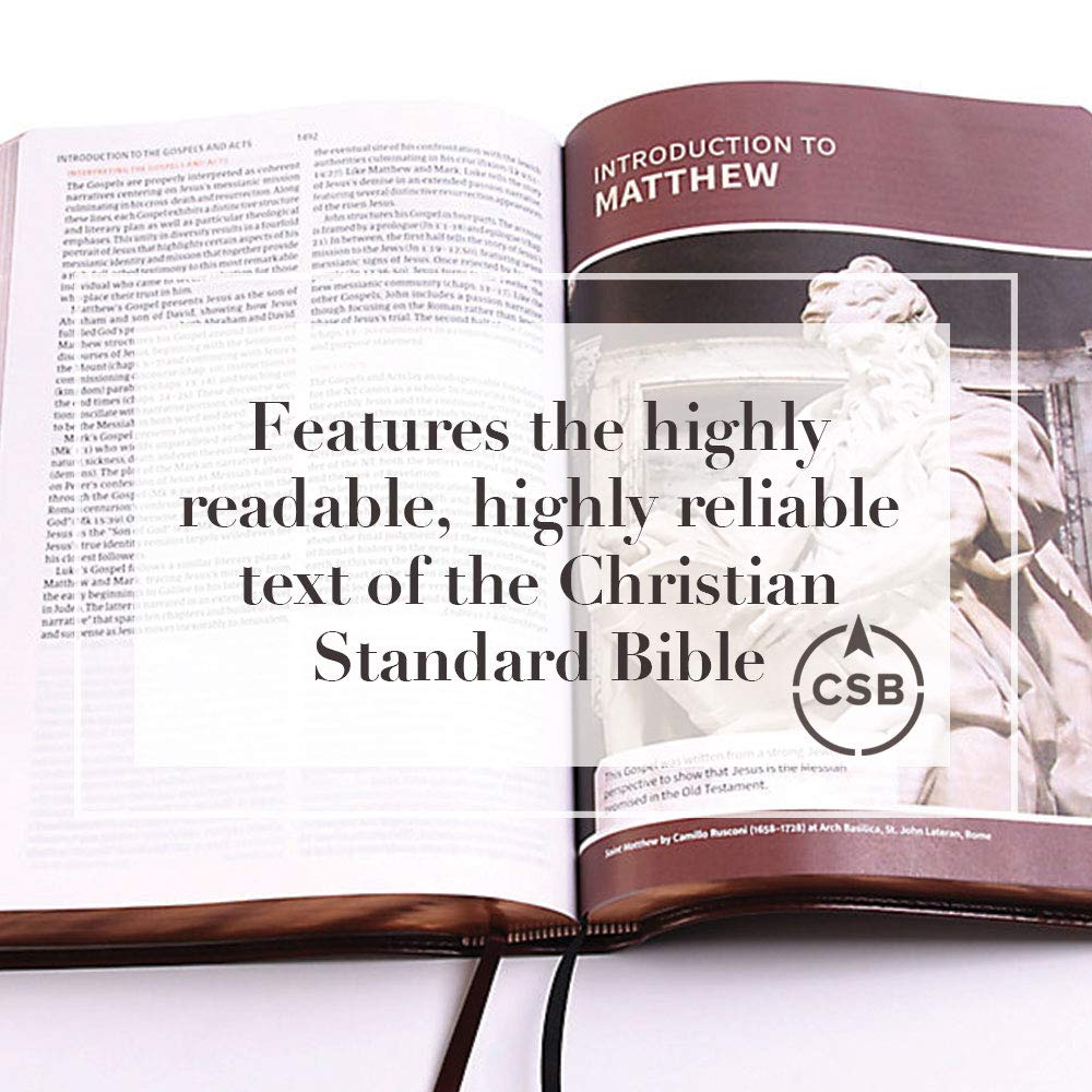 CSB Study Bible, Navy LeatherTouch, Red Letter, Study Notes and Commentary, Illustrations, Articles, Word Studies, Outlines, Timelines, Easy-to-Read Bible Serif Type CSB Study Bible, Navy LeatherTouch, Red Letter, Study Notes and Commentary, Illustrations, Articles, Word Studies, Outlines, Timelines, Easy-to-Read Bible Serif Type Imitation Leather