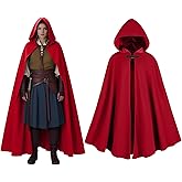 Women's Renaissance Medieval Hooded Cape Velvet Cloak Victorian Vintage Capelet Halloween Sorcerer Costume