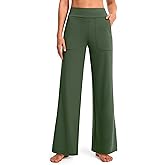 AFITNE Womens Wide Leg Yoga Pants with Pockets High Waist Stretch Dress Casual Pants Loose Lounge Sweatpants 28"/30"/32"