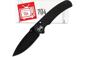 704 Gear Urban Ranger V2 | EDC Folding Pocket Knife with Ambidextrous Thumbstud and Crossbar Lock | 3.74" Blade, 14C28N Steel, Reversible Pocket Clip | Black/Black