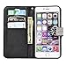 Iphone 7 Plus Wallet Case, 3D Bling Jelly Rhinestone PU Leather Wallet Flip Protective Skin Case with Magnetic Bling Button Card Slot Function for Apple Iphone 7 Plus 5.5 Inch (Black)