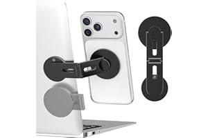 CloudValley Magnetic Laptop Phone Holder, 360° Rotating Mount Compatible with iPhone MagSafe and All Phones, MacBook, PC Moni