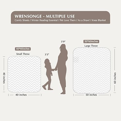 WRENSONGE Cream White Chunky Knit Blanket Throw, 50