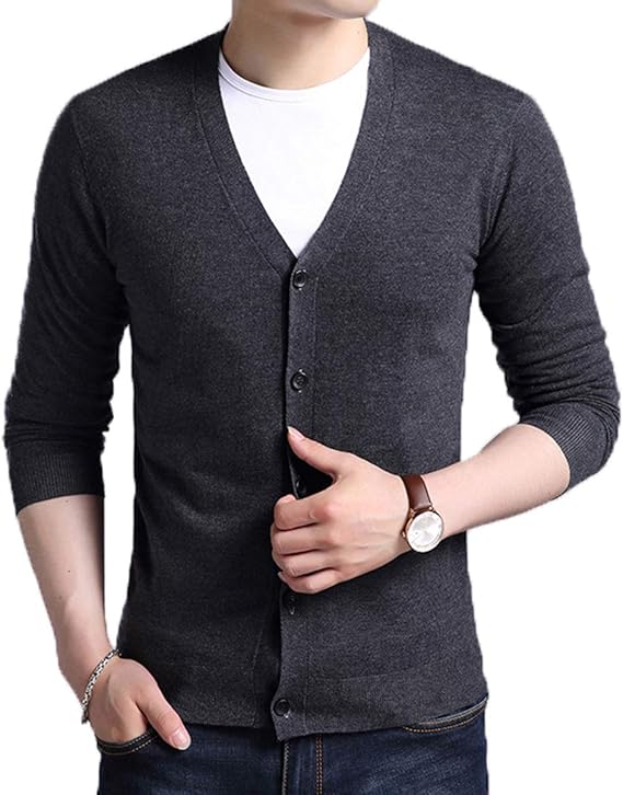 Amazon Sanmio メンズ セーターニット カーディガン 調ボタン 長袖 ビジネス Vネック シンプル 無地 綿 春冬 カジュアル スリム M Xxxl 4色 セーター 通販