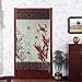 Vintage Chinese Ink Painting Style White Elegant Orchid and Red Wintersweet Flower Pattern Door Curtain Japanese Noren Curtain Bedroom and Doorway Curtain