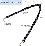Kelivi Double Dog Lead Coupler 360° Swivel No Tangle Reflective Dual Leash view 3