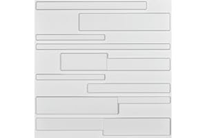 Art3d 19.7" x 19.7" (Pack Of 12) Wall Panel 3D Rectangle, White