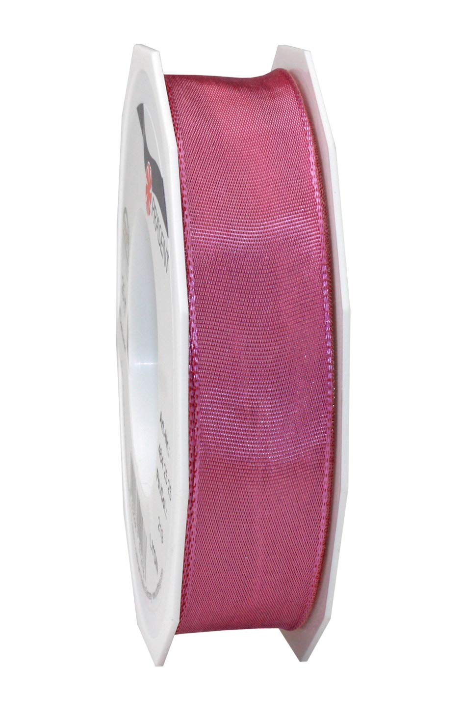 Präsent - Lyon Wired Taffeta Ribbon Old Rose 25 mm Width, 25 m Length — image 1