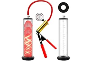 Gobuying Penis Pump with Vacuum Magnifier,Manual Handle, Vacuum Penis, Manual Penis Pump for Men Masturbtion,Air Pump Adult S