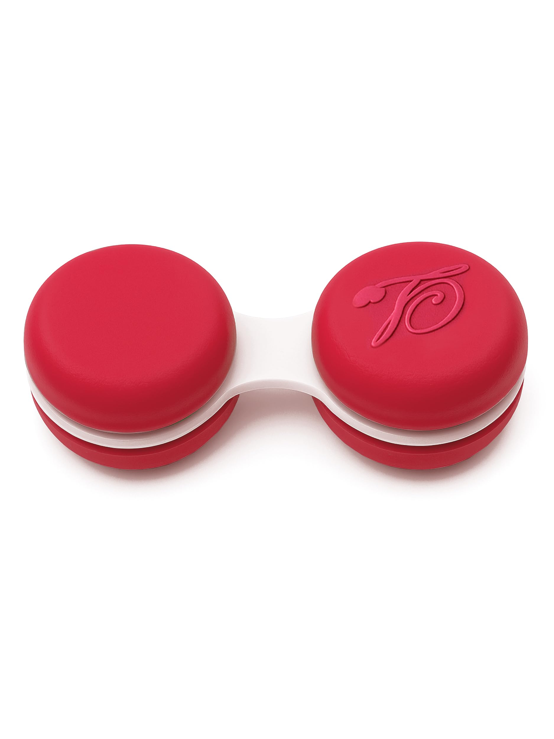 SPORTS WORLD VISION 1PC Red Macaroon Contact Lens Case | Compact, Portable & Leakproof Contact Lens Holder | Durable, Travel-Friendly Contact Lens Solution Box with Same Color Set
