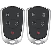 X AUTOHAUX 2pcs 433MHz HYQ2EB Replacement Keyless Entry Remote Car Key Fob for Cadillac XT5 2017 2018 2019 for Cadillac XT4 2019 5 Button
